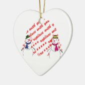 Snowy Sweethearts Foto Frame Keramik Ornament (Links)