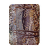 Snowy Szene der Brücke im Forest Park St. Louis Magnet (Vertikal)