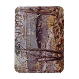 Snowy Szene der Brücke im Forest Park St. Louis Magnet