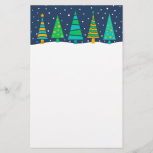 Snowy-Tannenbaum-Briefpapier Briefpapier