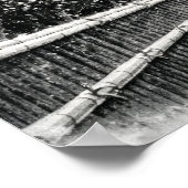 Snowy Temple Path at Night – Japanese Zen Wall Art Poster (Ecke)