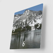 Snowy Tenaya Lake Yosemite National Park Foto Quadratische Wanduhr (Winkel)