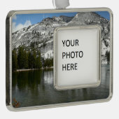 Snowy Tenaya Lake Yosemite National Park Foto Rahmen-Ornament Silber (Rechts)