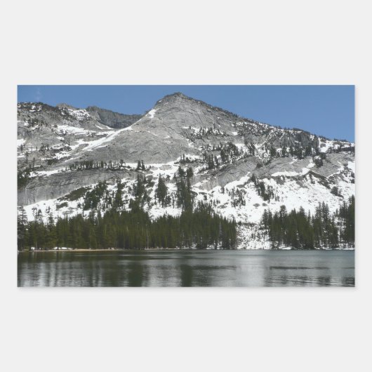 Snowy Tenaya Lake Yosemite National Park Foto Rechteckiger Aufkleber (Vorderseite)
