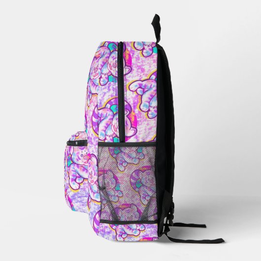 Snowy Tiger Niedlich Neon Kidcore Bedruckter Rucksack (Rechts)