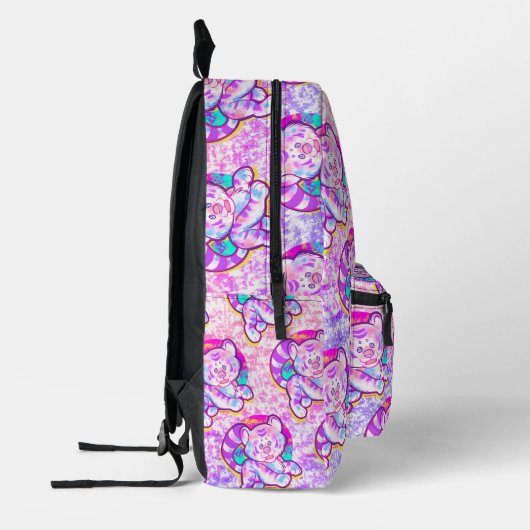 Snowy Tiger Niedlich Neon Kidcore Bedruckter Rucksack (Links)