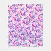 Snowy Tiger Niedlich Neon Kidcore Fleecedecke (Vorderseite)