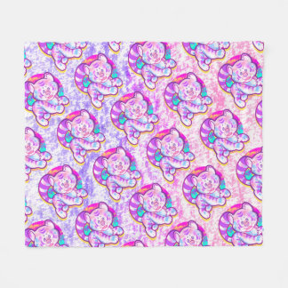 Snowy Tiger Niedlich Neon Kidcore Fleecedecke