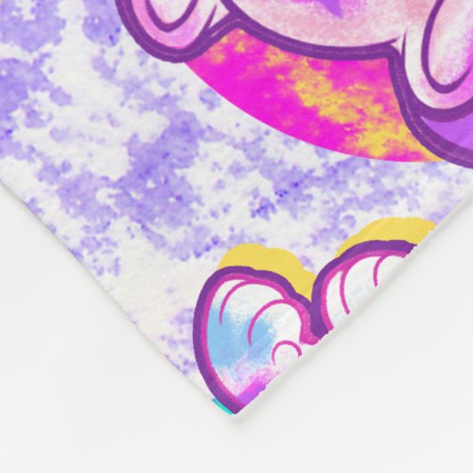 Snowy Tiger Niedlich Neon Kidcore Fleecedecke (Ecke)