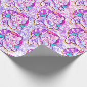 Snowy Tiger Niedlich Neon Kidcore Geschenkpapier (Ecke)