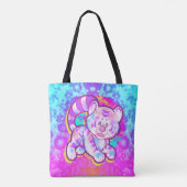 Snowy Tiger Niedlich Neon Kidcore Tasche (Rückseite)