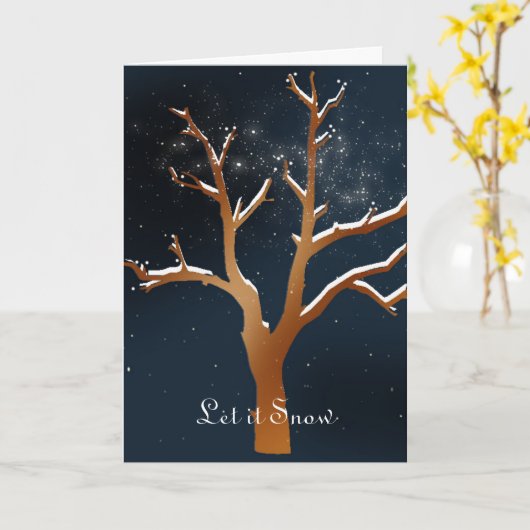 Snowy Tree Karte (Gelbe Blume)