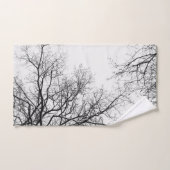Snowy Tree Silhouetten #1 #minimal #wall #decor Badhandtuch Set (Handtuch)