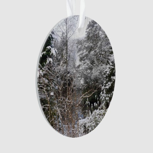 Snowy Trees Akrylus Ornament (Vorderseite)