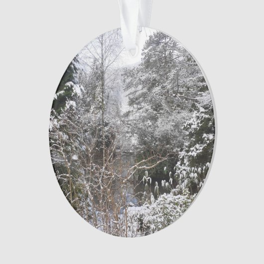 Snowy Trees Akrylus Ornament (Vorderseite)