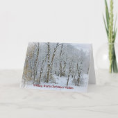 Snowy Trees and Snow Fallende Weihnachtskarte Karte (Vorderseite)