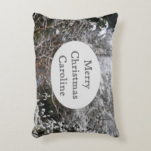 Snowy Trees Dekokissen (Vorderseite(Vertikal))