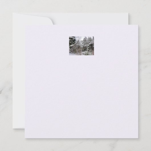 Snowy Trees Flat Christmas Card Karte (Rückseite)