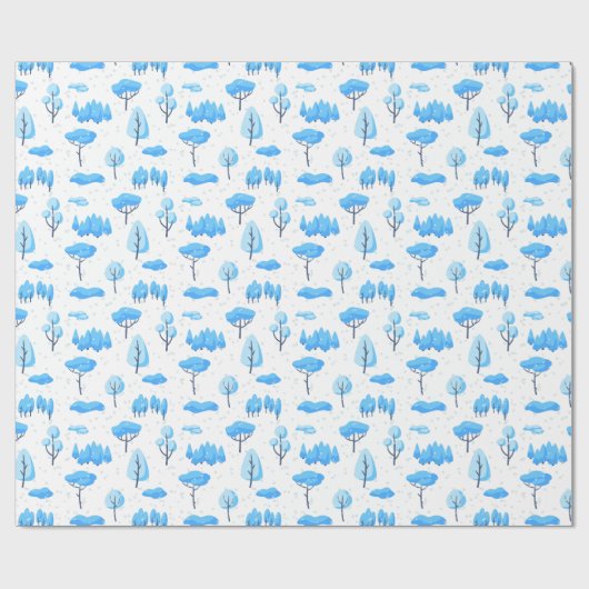 Snowy Trees Pattern Geschenkpapier (Flach)