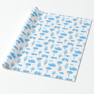 Snowy Trees Pattern Geschenkpapier
