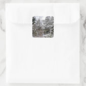 Snowy Trees Quadratischer Aufkleber (Tasche)