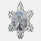 Snowy Trees Schneeflocken Zinn-Ornament (Rechts)