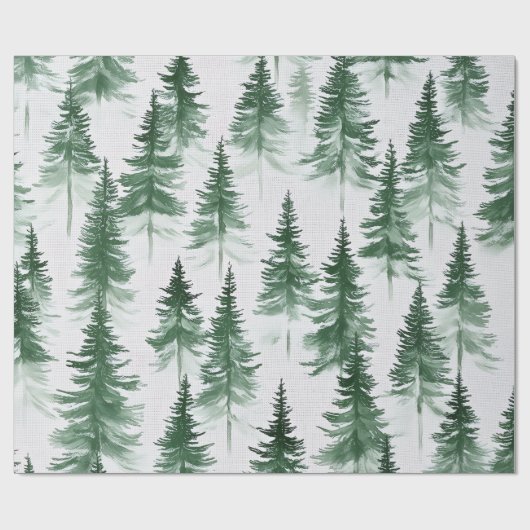 Snowy Trees Wrapping Paper Geschenkpapier (Flach)