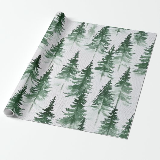 Snowy Trees Wrapping Paper Geschenkpapier (Ungerollt)