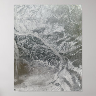 Snowy und dunstiges Mittelrussland, die das Ob Ri Poster