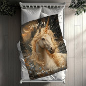 Snowy Unicorn Inspirational Winter Fantasy Fleecedecke
