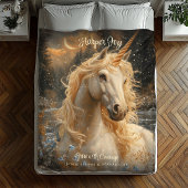 Snowy Unicorn Inspirational Winter Fantasy Fleecedecke