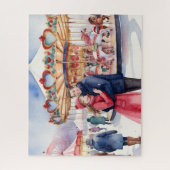 Snowy Valentinstag Niedlich Couple Puzzle (Vertikal)