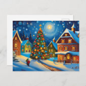 Snowy Village am Heiligen Abend Postkarte (Vorne/Hinten)