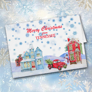 Snowy Village aus Tennessee Weihnachtskarte