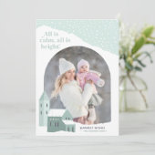 Snowy Village | Foto-Urlaubskarte Feiertagskarte (Stehend Vorderseite)