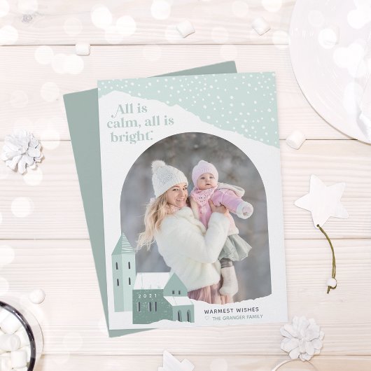 Snowy Village | Foto-Urlaubskarte Feiertagskarte