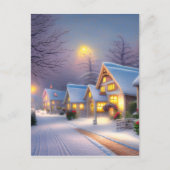 Snowy Village Graphic Postkarte (Vorderseite)