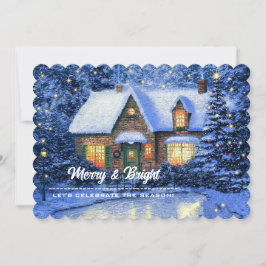 Snowy Village Malerei Custom Weihnachts-Party Einladung