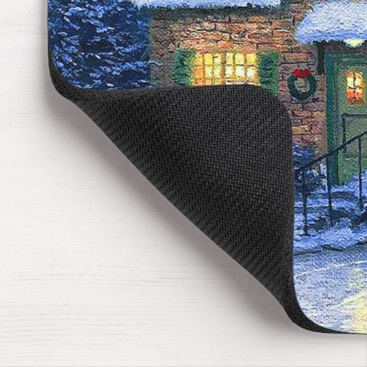 Snowy Village Scene Malerei Weihnachtsgeschenk Mousepad (Ecke)