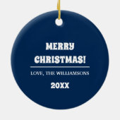 Snowy Village Scene | Weihnachtsjahr Keramik Ornament (Hinten)