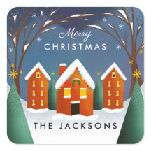 Snowy Village Winter Szene Weihnachten