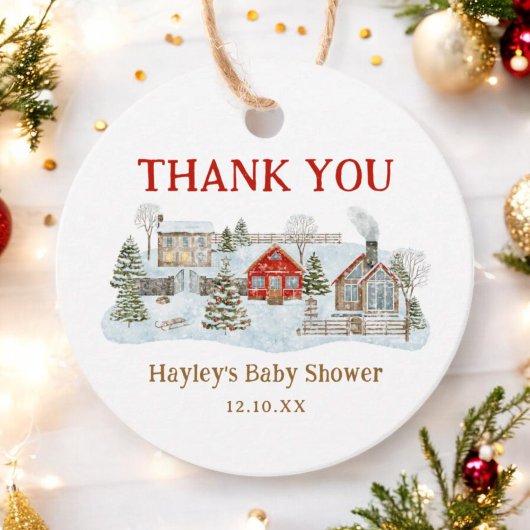 Snowy Village Winterurlaub Danke Geschenkanhänger
