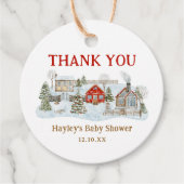 Snowy Village Winterurlaub Danke Geschenkanhänger (Vorderseite)