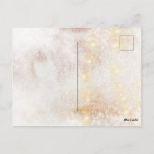 Snowy Vintag Golden Retriever Wasserfarbe Postkarte (Rückseite)