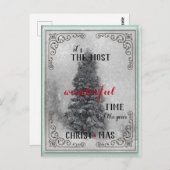 Snowy Vintage Weihnachten Postkarte (Vorne/Hinten)