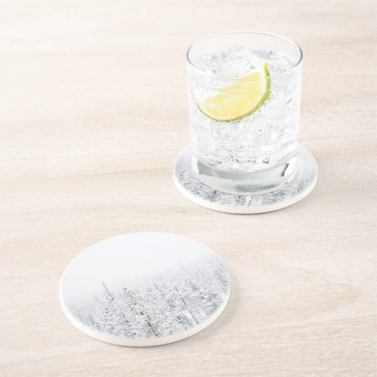 Snowy-Wald Sandstein Untersetzer (Seite)