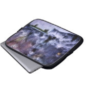Snowy-Waldwinter-Märchenland Laptopschutzhülle (Vorne Knopf)
