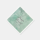 Snowy Watercolor Moderne Winterhochzeit Serviette (Ecke)