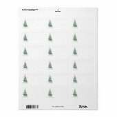 Snowy Watercolor Pine Tree Blank DIY Druckadresse Adressaufkleber (Vorne)