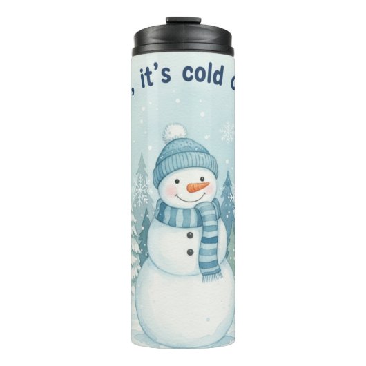 Snowy Watercolor Serenity Thermosbecher (Vorderseite)